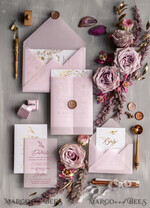 WEDDING INVITATIONS gold / rose gold / silver / glitter Bespoke Minimalistic Wedding Invitation Suite, Romantic Blush Pink Wedding Cards, Glamour Gold Foil Wedding Invitations, Luxury Wedding Stationery8