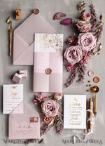 WEDDING INVITATIONS gold / rose gold / silver / glitter Bespoke Minimalistic Wedding Invitation Suite, Romantic Blush Pink Wedding Cards, Glamour Gold Foil Wedding Invitations, Luxury Wedding Stationery8