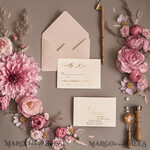 WEDDING INVITATIONS gold / rose gold / silver / glitter Gold Shimmer Wedding Invites, Blush Pink Glitter Wedding Cards, Glamour Golden Wedding Invitation Suite, Romantic Affordable Wedding Stationery9