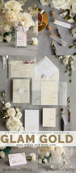 WEDDING INVITATIONS gold / rose gold / silver / glitter Glamour Champagne Shimmer Wedding Invitations, Elegant Ivory Wedding Invites, Bespoke White Vellum Wedding Invitation Suite, Golden Shine Wedding Cards9