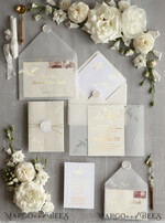 WEDDING INVITATIONS gold / rose gold / silver / glitter Glamour Champagne Shimmer Wedding Invitations, Elegant Ivory Wedding Invites, Bespoke White Vellum Wedding Invitation Suite, Golden Shine Wedding Cards9