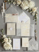 WEDDING INVITATIONS gold / rose gold / silver / glitter Glamour Champagne Shimmer Wedding Invitations, Elegant Ivory Wedding Invites, Bespoke White Vellum Wedding Invitation Suite, Golden Shine Wedding Cards9