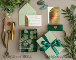 WEDDING INVITATIONS gold / rose gold / silver / glitter Arch Gold Acrylic wedding invitation suite, Velvet in Box Green Wedding Invites, Glamour Wedding Invitations, Greenery Wedding Set27