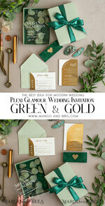 WEDDING INVITATIONS gold / rose gold / silver / glitter Arch Gold Acrylic wedding invitation suite, Velvet in Box Green Wedding Invites, Glamour Wedding Invitations, Greenery Wedding Set27