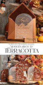 WEDDING INVITATIONS gold / rose gold / silver / glitter Fall Terracotta Modern Arch 3d Wedding Invitation Suite, Bespoke Frozen Acrylic Gold  wedding invitation set, Luxury Velvet Wedding Invitations Frosted Plexi Glass golden Names, Glamour Wedding Invitation Suite, 3D Gold mirror fall copper invites , Wedding Cards20