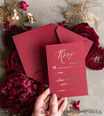 WEDDING INVITATIONS gold / rose gold / silver / glitter Burgundy Wedding invitations cards, Gold Acrylic Glamour Wedding Invitation Suite  Maroon Golden Shine Wedding Stationery Frozen Plexi Luxury Wedding Invites9