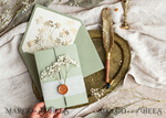 WEDDING INVITATIONS gold / rose gold / silver / glitter Elegant goldwedding inviation set, Natural baby breath flower wedding invitation suite, Minimalistic gold wedding suite, Green invitation set with pocket14