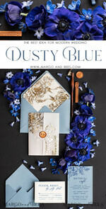 WEDDING INVITATIONS gold / rose gold / silver / glitter  Acrylic wedding invitations, Glamour  Ice Blue and Gold Wedding Invitations, Golden Wax Seal Wedding Invitation Suite, Luxury Wedding Cards Light Blue5