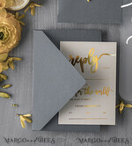 WEDDING INVITATIONS gold / rose gold / silver / glitter Elegant Plexi Acrylic Wedding Invitations, Glamour Grey Gold Wedding Cards, Luxury Golden Shine Wedding Invites, Bespoke Frozen Acryl Wedding Invitation Suite4