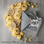 WEDDING INVITATIONS gold / rose gold / silver / glitter Elegant Plexi Acrylic Wedding Invitations, Glamour Grey Gold Wedding Cards, Luxury Golden Shine Wedding Invites, Bespoke Frozen Acryl Wedding Invitation Suite4