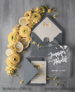 WEDDING INVITATIONS gold / rose gold / silver / glitter Elegant Plexi Acrylic Wedding Invitations, Glamour Grey Gold Wedding Cards, Luxury Golden Shine Wedding Invites, Bespoke Frozen Acryl Wedding Invitation Suite4