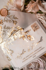 WEDDING INVITATIONS gold / rose gold / silver / glitter  Luxury Plexi Acrylic Wedding Invitations, Elegant Blush Pink Wedding Cards, Glamour Gold Foil Wedding Invites, Bespoke White Vellum Wedding Invitation Suite15