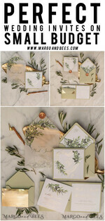 WEDDING INVITATIONS gold / rose gold / silver / glitter Elegant Olive Wedding Invitations, Luxury Sage Green Wedding Invites, Glamour Golden Pocketfold Wedding Cards, Bespoke Tuscany Wedding Invitation Suite14