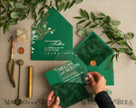 WEDDING INVITATIONS gold / rose gold / silver / glitter Arch Gold Acrylic wedding invitation suite, Velvet Pocket  Green Wedding Invites, Glamour Wedding Invitations, Greenery Wedding Set22