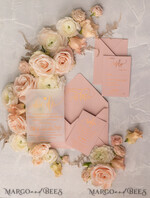 WEDDING INVITATIONS gold / rose gold / silver / glitter Glamour Vellum Wedding Invitations, Golden Shine Wedding Cards, Romantic Blush Pink Wedding Stationery, Elegant Gold Foil Wedding Invites29