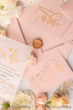 WEDDING INVITATIONS gold / rose gold / silver / glitter Glamour Vellum Wedding Invitations, Golden Shine Wedding Cards, Romantic Blush Pink Wedding Stationery, Elegant Gold Foil Wedding Invites29