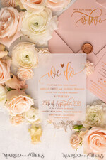 WEDDING INVITATIONS gold / rose gold / silver / glitter Glamour Vellum Wedding Invitations, Golden Shine Wedding Cards, Romantic Blush Pink Wedding Stationery, Elegant Gold Foil Wedding Invites29