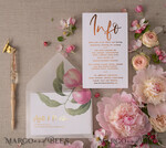 WEDDING INVITATIONS gold / rose gold / silver / glitter Glamour Gold Foil Wedding Invitations, Elegant Peach Wedding Invites, Bespoke Vellum Wedding Cards With Bow, Luxury Modern Wedding Stationery10