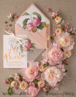WEDDING INVITATIONS gold / rose gold / silver / glitter Glamour Gold Foil Wedding Invitations, Elegant Peach Wedding Invites, Bespoke Vellum Wedding Cards With Bow, Luxury Modern Wedding Stationery10