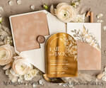 WEDDING INVITATIONS gold / rose gold / silver / glitter Arch Gold Acrylic wedding invitation, Luxury Pocket Nude Wedding Invites,  Glamour Wedding Invitation Suite9