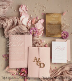 WEDDING INVITATIONS gold / rose gold / silver / glitter  Luxury Mirror gold Wedding Invitations, Elegant Blush Pink Wedding Cards, Glamour Acrylic  Wedding Invites, Clear Plexi Wedding Invitation Suite22