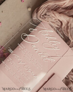 WEDDING INVITATIONS gold / rose gold / silver / glitter  Luxury Mirror gold Wedding Invitations, Elegant Blush Pink Wedding Cards, Glamour Acrylic  Wedding Invites, Clear Plexi Wedding Invitation Suite22
