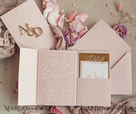WEDDING INVITATIONS gold / rose gold / silver / glitter  Luxury Mirror gold Wedding Invitations, Elegant Blush Pink Wedding Cards, Glamour Acrylic  Wedding Invites, Clear Plexi Wedding Invitation Suite22