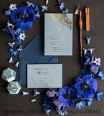 WEDDING INVITATIONS gold / rose gold / silver / glitter Bespoke Acrylic Ice blue wedding invitation, Glamour Velvet nave blue Wedding Invitations, Golden Shine Plexi Wedding Invitation Suite, Luxury Wedding Cards wax seal Copper9
