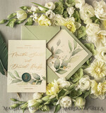 WEDDING INVITATIONS gold / rose gold / silver / glitter Elegant Green Gold Wedding Invitations, Luxury Destination Wedding Cards, Bespoke Olive Wedding Invites, Romantic Greece Wedding Invitation Suite6