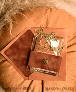 WEDDING INVITATIONS gold / rose gold / silver / glitter Bespoke Acrylic Gold  wedding invitation set, Luxury Velvet Wedding Invitations terracotta gold, Glamour Wedding Invitation Suite, 3D Gold mirror fall copper invites , Wedding Cards10