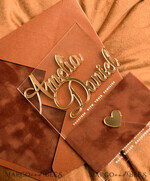 WEDDING INVITATIONS gold / rose gold / silver / glitter Bespoke Acrylic Gold  wedding invitation set, Luxury Velvet Wedding Invitations terracotta gold, Glamour Wedding Invitation Suite, 3D Gold mirror fall copper invites , Wedding Cards10