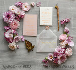 WEDDING INVITATIONS gold / rose gold / silver / glitter Minimalistic Blush Pink Wedding Invitations, Glamour Gold Foil Wedding Invites, Luxury Golden Shine Wedding Cards, Romantic Floral Wedding Invitation Suite6