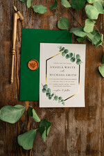WEDDING INVITATIONS gold / rose gold / silver / glitter Elegant Eucalyptus Wedding Invitations, Glamour Golden Wedding Cards, Bespoke Greenery Gold Wedding Invites, Minimalistic Wedding Invitation Suite33