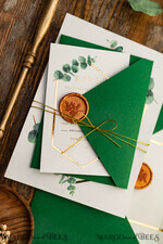WEDDING INVITATIONS gold / rose gold / silver / glitter Elegant Eucalyptus Wedding Invitations, Glamour Golden Wedding Cards, Bespoke Greenery Gold Wedding Invites, Minimalistic Wedding Invitation Suite33