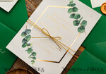 WEDDING INVITATIONS gold / rose gold / silver / glitter Elegant Eucalyptus Wedding Invitations, Glamour Golden Wedding Cards, Bespoke Greenery Gold Wedding Invites, Minimalistic Wedding Invitation Suite33