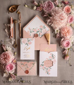 WEDDING INVITATIONS gold / rose gold / silver / glitter Glamour Golden Shine Wedding Invitation Suite, Romantic Blush Pink Wedding Invitations, Luxury Arabic Wedding Cards With Gold Tassel, Elegant Floral Wedding Invites14