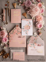 WEDDING INVITATIONS gold / rose gold / silver / glitter Glamour Golden Shine Wedding Invitation Suite, Romantic Blush Pink Wedding Invitations, Luxury Arabic Wedding Cards With Gold Tassel, Elegant Floral Wedding Invites14
