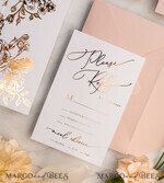 WEDDING INVITATIONS gold / rose gold / silver / glitter Luxury Arabic Gold Foil Wedding Invitations, Glamour Golden Shine Wedding Invites, Romantic Blush Pink Wedding Cards, Elegant Indian Wedding Invitation Suite25