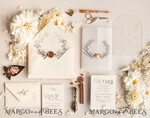 WEDDING INVITATIONS gold / rose gold / silver / glitter Arch Acrylic Wedding invitation suite, Boho Glam Wedding Invitations, Golden Shine Wedding Invitates, Elegant Gold Wedding Cards28