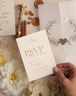 WEDDING INVITATIONS gold / rose gold / silver / glitter Arch Acrylic Wedding invitation suite, Boho Glam Wedding Invitations, Golden Shine Wedding Invitates, Elegant Gold Wedding Cards28