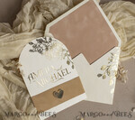 WEDDING INVITATIONS gold / rose gold / silver / glitter Arch Gold Ivory Gold wedding invitation suite, Ecru Floral Wedding Invites, Glamour Wedding Invitations, Elegant Wedding Set25