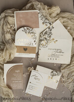 WEDDING INVITATIONS gold / rose gold / silver / glitter Arch Gold Ivory Gold wedding invitation suite, Ecru Floral Wedding Invites, Glamour Wedding Invitations, Elegant Wedding Set25