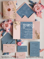 WEDDING INVITATIONS gold / rose gold / silver / glitter Elegant Wedding invitations light pink, Plexi Wedding Invitation Suite, Glamour Wedding Invitations pink and ice blue, Luxury Wedding Cards5