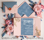 WEDDING INVITATIONS gold / rose gold / silver / glitter Elegant Wedding invitations light pink, Plexi Wedding Invitation Suite, Glamour Wedding Invitations pink and ice blue, Luxury Wedding Cards5