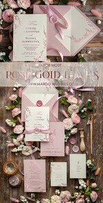 WEDDING INVITATIONS gold / rose gold / silver / glitter Glamour Rose Gold Wedding Invitations, Luxury Blush Pink Wedding Invitation Suite, Romantic Floral Wedding Cards, Minimalistic Wedding Invites6