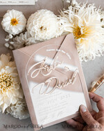 WEDDING INVITATIONS gold / rose gold / silver / glitter Arch Golden Acrylic wedding invitation suite, Velvet Beige Wedding Invites, Glamour Plexi Glass Wedding Invitations34