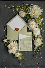 WEDDING INVITATIONS gold / rose gold / silver / glitter Luxury Gold Foil Wedding Invites, Elegant Sage Green Wedding Invites, Glamour Golden Shine Wedding Invitation Suite, Geometric Wedding Cards16