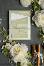 WEDDING INVITATIONS gold / rose gold / silver / glitter Luxury Gold Foil Wedding Invites, Elegant Sage Green Wedding Invites, Glamour Golden Shine Wedding Invitation Suite, Geometric Wedding Cards16