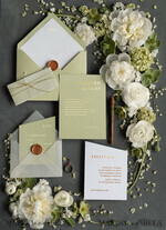 WEDDING INVITATIONS gold / rose gold / silver / glitter Luxury Gold Foil Wedding Invites, Elegant Sage Green Wedding Invites, Glamour Golden Shine Wedding Invitation Suite, Geometric Wedding Cards16