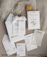 WEDDING INVITATIONS gold / rose gold / silver / glitter beaded bespoke Elegant pure white Gold Wedding Invitation Suite, Beaded Perls Wedding Cards, luxury Wedding Stationery, silk ribbon, vellum beaded etui with your monogram21